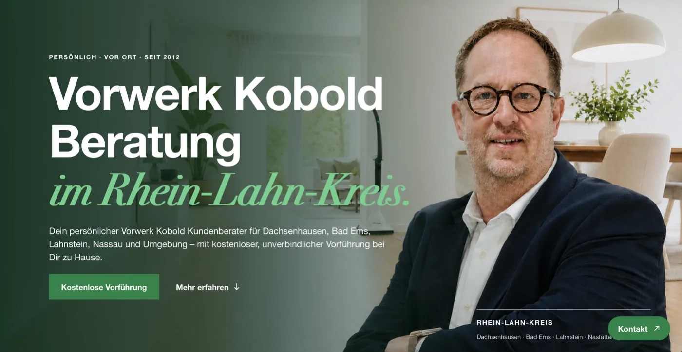 Startseite der Website Kobold Beratung